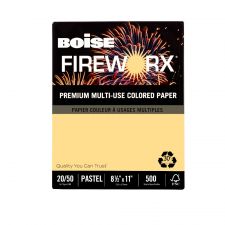 Boise FIREWORX Colored Paper, 20 lb, 8 1/2 x 11, Boomin' Buff, 500