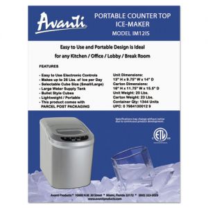 avanti portable countertop ice maker platinum 10 portable countertop ...