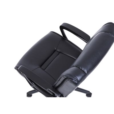 Rezzi Vegan Leather Mid-Back Manager Office Chair, Black