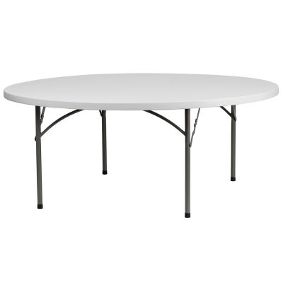 FHFRB72RGG - Flash Furniture 72'' Round Granite White Plastic Folding Table (RB-72R-GG) FHFRB72RGG - Flash Furniture 72'' Round Granite White Plastic Folding Table (RB-72R-GG)