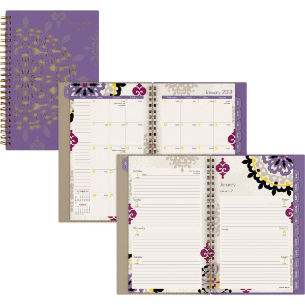 AAG122200 AT-A-GLANCE Vienna Weekly/Monthly Appointment Book, 4 7/8 x 8, Purple, 2018
