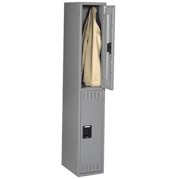 TNNDTS121836AMG Tennsco Double Tier Locker, Single Stack, 12w x 18d x 72h, Medium Gray