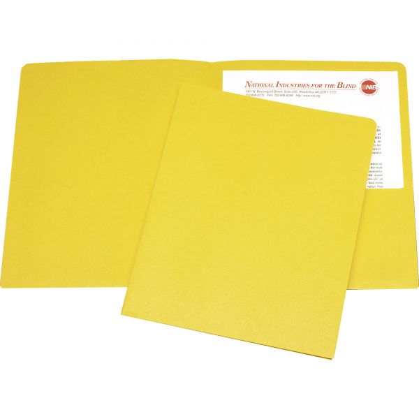 NSN5122414 Skilcraft Yellow Two Pocket Folders