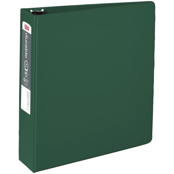 Reference 3Ring Binder, 2" Round Rings, 64 Recycled, Dark Green