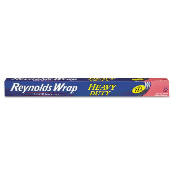 RFPF28028CT Reynolds Wrap Heavy Duty Aluminum Foil Roll, 18" x 75 ft, Silver, 20/Carton