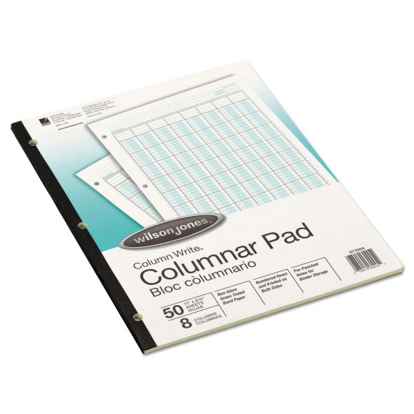 WLJG7208A Wilson Jones Accounting Pad, Eight Six-Unit Columns, 8-1/2 x 11, 50-Sheet Pad