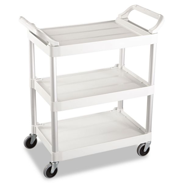 RCP342488OWH Rubbermaid Commercial Service Cart, 200-lb Cap, Three-Shelf, 18-5/8w x 33-5/8d x 37-3/4h, Off-White