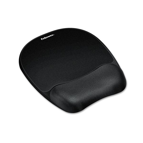 FEL9176501 Fellowes Mouse Pad w/Wrist Rest, Nonskid Back, 7 15/16 x 9 1/4, Black
