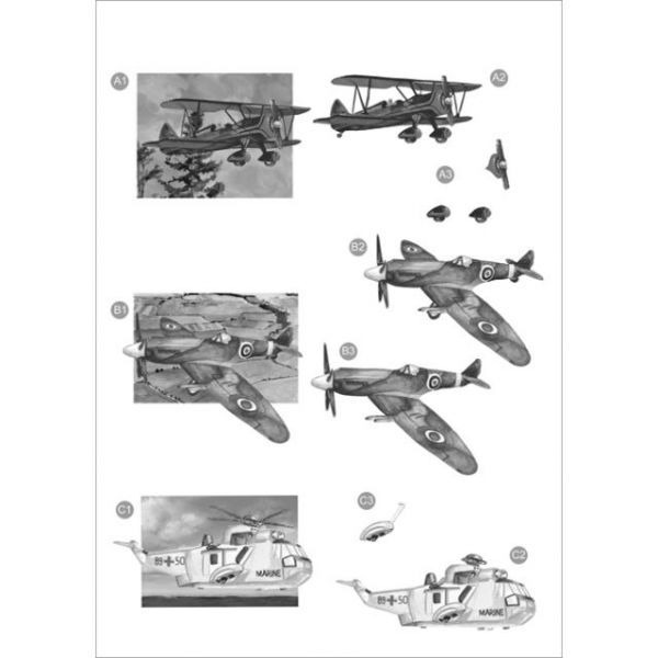 NOTM321296 3D Die-Cut Decoupage Sheet 8.3"X11.69"