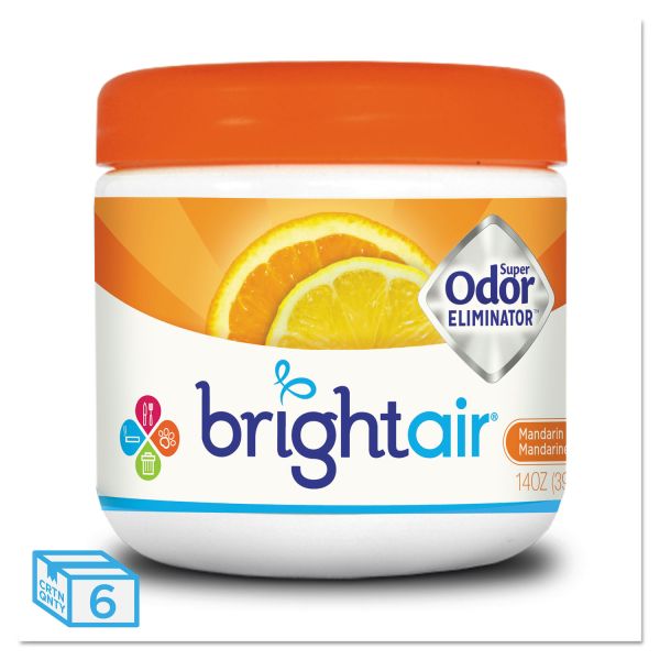 BRI900013CT BRIGHT Air Super Odor Eliminator, Mandarin Orange and Fresh Lemon, 14oz, 6/Carton