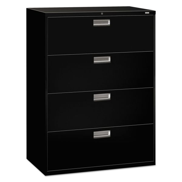 HON694LP HON 600 Series Four-Drawer Lateral File, 42w x 19-1/4d, Black
