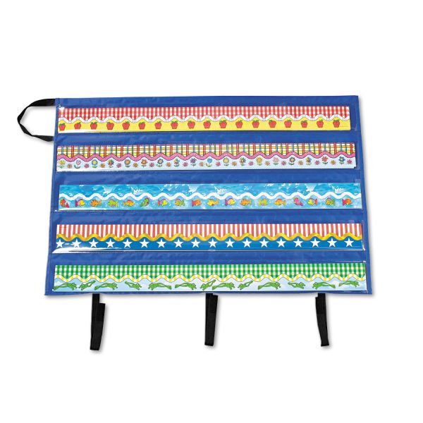 CDPCD5652 Carson-Dellosa Publishing Border Storage Pocket Chart, Blue/Clear, 41" x 24 1/2"