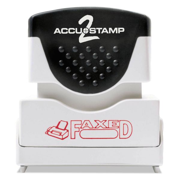 COS035583 ACCUSTAMP2 Pre-Inked Shutter Stamp, Red, FAXED, 1 5/8 x 1/2