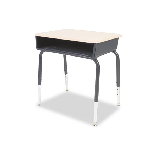VIR785091 Virco Open Front Student Desk, 24w x 18d, Gray Nebula Top, 2/Carton