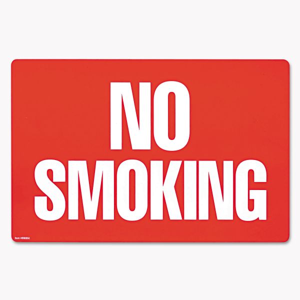 COS098068 COSCO Two-Sided Signs, No Smoking/No Fumar, 8 x 12, Red