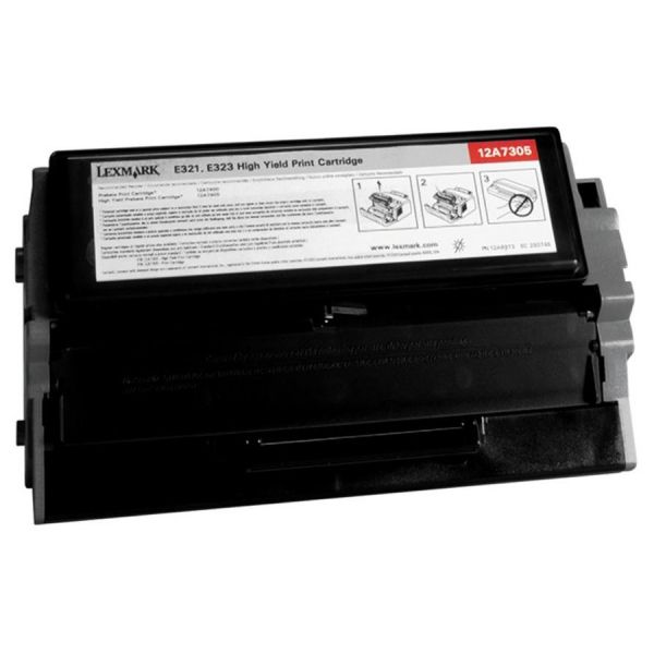 LEX12A7305 Lexmark 12A7305 High-Yield Toner, 6000 Page-Yield, Black