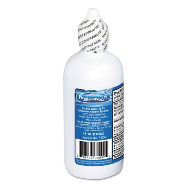 FAO7006 PhysiciansCare by First Aid Only First Aid Disposable Eye Wash, 4oz