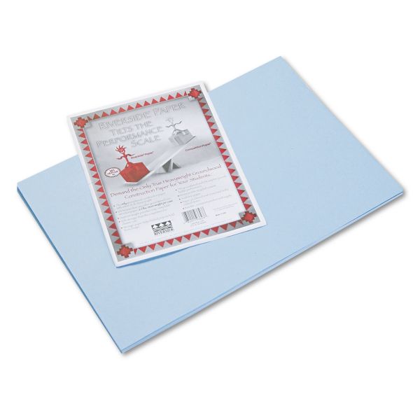 PAC103623 Pacon Riverside Construction Paper, 76 lbs., 12 x 18, Light Blue, 50 Sheets/Pack