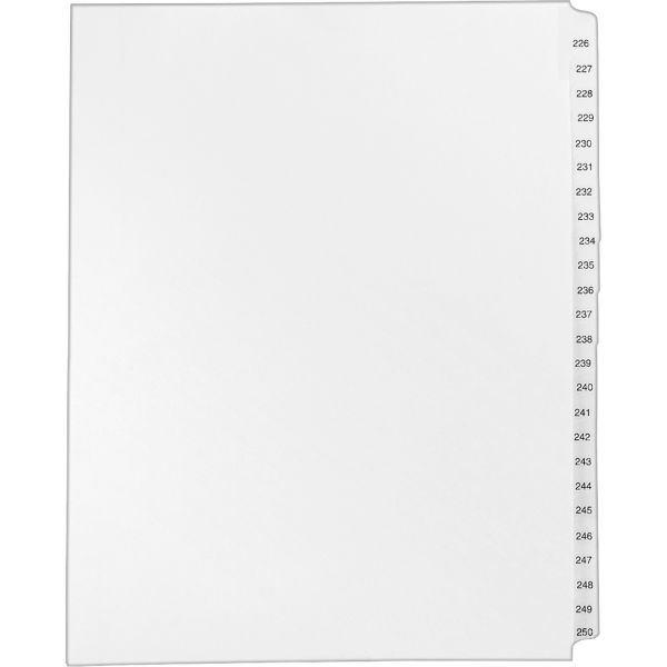AVE82192 Avery Allstate-Style Legal Exhibit Side Tab Dividers, 25-Tab, 226-250, Letter, White