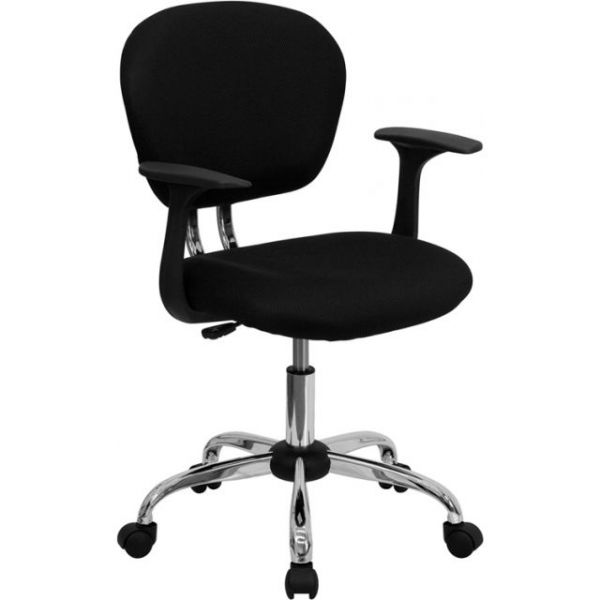 FHFH2376FBKARMSGG Flash Furniture Mid-Back Mesh Task Chair with Arms