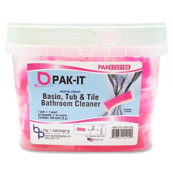 BIG57221004 PAK-IT Basin Tub/Tile Bathroom Cleaner Paks