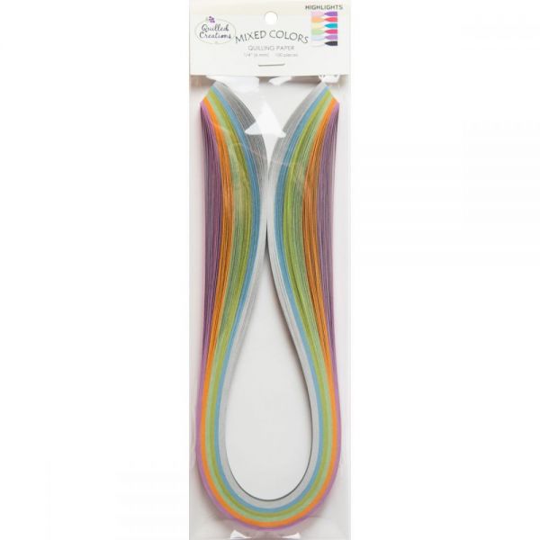 NOTM342182 Quilling Paper Pack Mixed Highlights .25" 100/Pkg