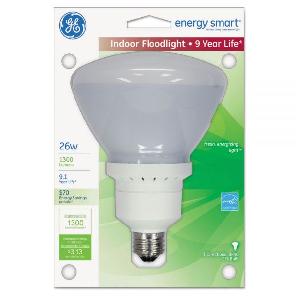 GEL47479 GE Energy Smart Compact Fluorescent Light Bulb, Indoor Flood, 1300 lm, Soft White
