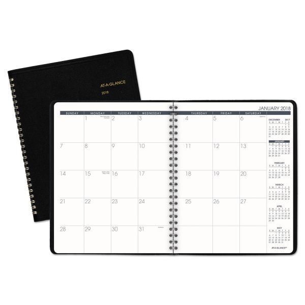 AAG7012005 AT-A-GLANCE Monthly Planner, 6 7/8 x 8 3/4, Black, 2019