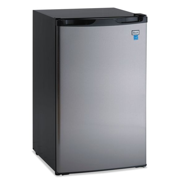 AVARM4436SS Avanti 4.4 CF Refrigerator, 19 1/2"W x 22"D x 33"H, Black/Stainless Steel