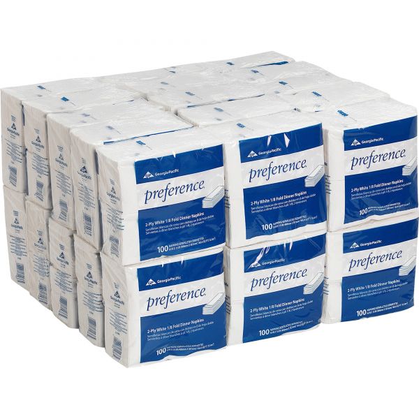 15 x 16 White,... Georgia Pacific Professional 1//8 Fold Dinner Napkins