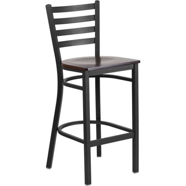 FHFXUDG697BLADBARWALWGG Flash Furniture HERCULES Series Ladder Back Barstool