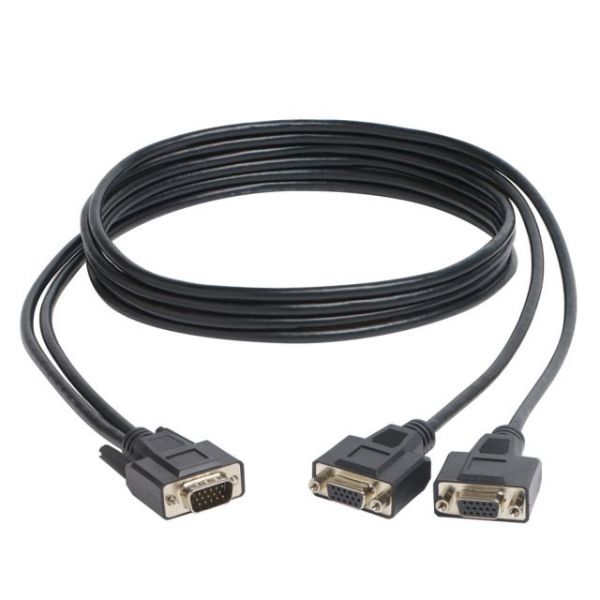 SYNX4214795 Tripp Lite High Resolution VGA Monitor Y Splitter Cable (HD15 M to 2x HD15 F), 6-ft
