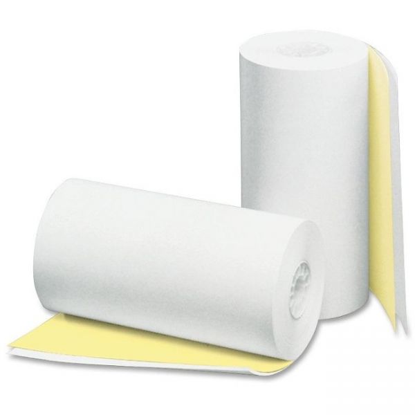 PMC08785 PM Company Two Ply Receipt Rolls, 4 1/2" x 90 ft, White/Canary, 24/Carton