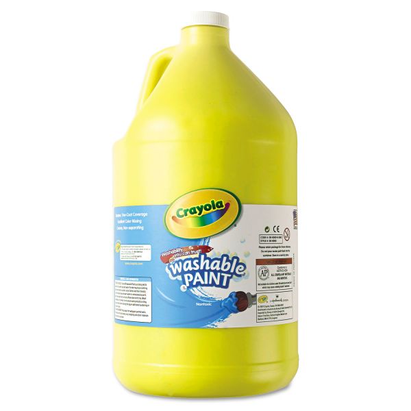 CYO542128034 Crayola Washable Paint, Yellow, 1 gal