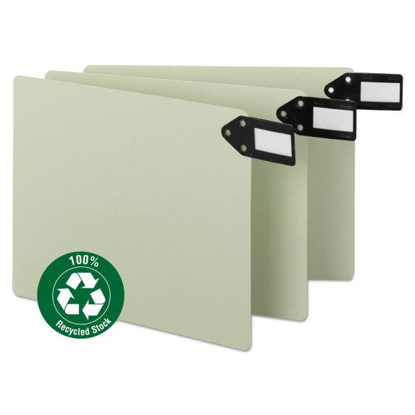 SMD61757 Smead Green End Tab Guides, Blank, Horizontal Metal Tabs, Pressboard, Letter, 50/Box