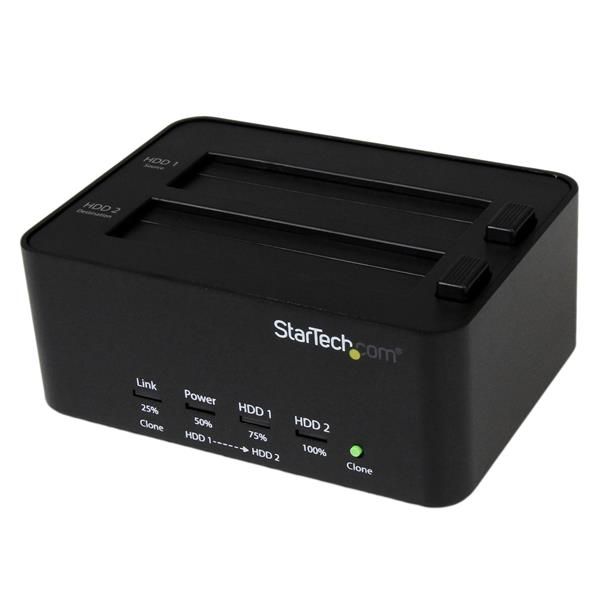 SYNX3689760 StarTech.com USB 3.0 SATA Hard Drive Duplicator & Eraser Dock - Standalone 2.5/3.5in HDD & SSD Eraser and Cloner