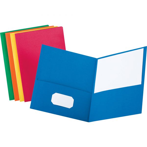 OXF57513 Oxford Twin-Pocket Folder, 100-Sheet Capacity, Assorted Colors, 25/Box