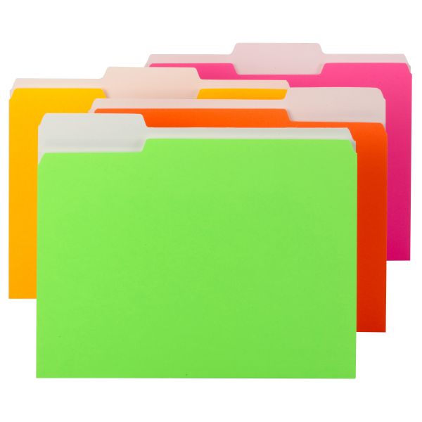 SMD11925 Smead Neon Colored File Folders