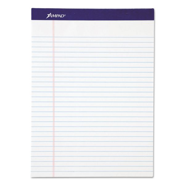 TOP20170 Ampad Recycled Writing Pads, 8 1/2 x 11 3/4, White, 50 Sheets, Dozen