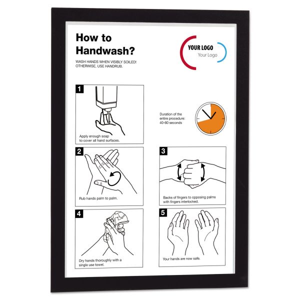 DBL476801 Durable DURAFRAME Sign Holder, 9 1/2 x 12 3/10, Black Frame, 2 per Pack