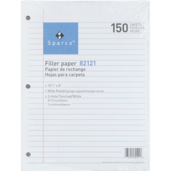 SPR82121 Sparco Standard White 3HP Filler Paper