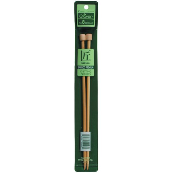 NOTM072654 Takumi Bamboo Single Point Knitting Needles 9"