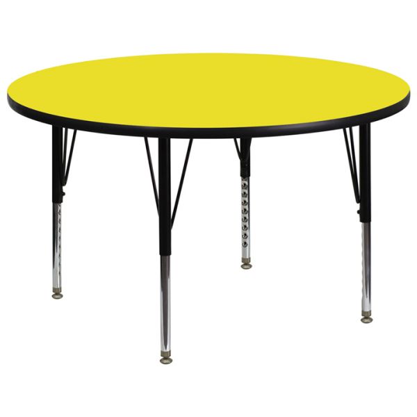 FHFXUA48RNDYELHPGG Flash Furniture Height Adjustable Round Activity Table