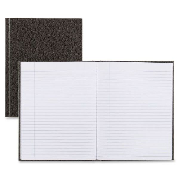REDA881 Blueline Ostrich Exec Business Notebook, 7 1/4 x 9 1/4, 75 Sheets, College Ruled, Black