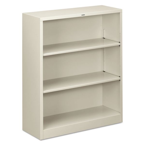 HONS42ABCQ HON Metal Bookcase, Three-Shelf, 34-1/2w x 12-5/8d x 41h, Light Gray