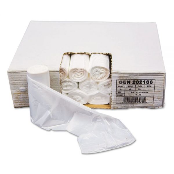 GEN202106 GEN High-Density Can Liner, 24x21, 7gal, 6mic Equivalent, Clear, 50/RL, 40/CT