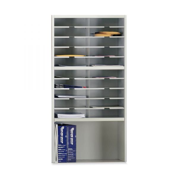 MLNSR2446RPG Mayline Kwik-File Mailflow-To-Go 2 Tier Corner Sorter w/Riser,20 Pckt,24 x 13.25 x 46.2