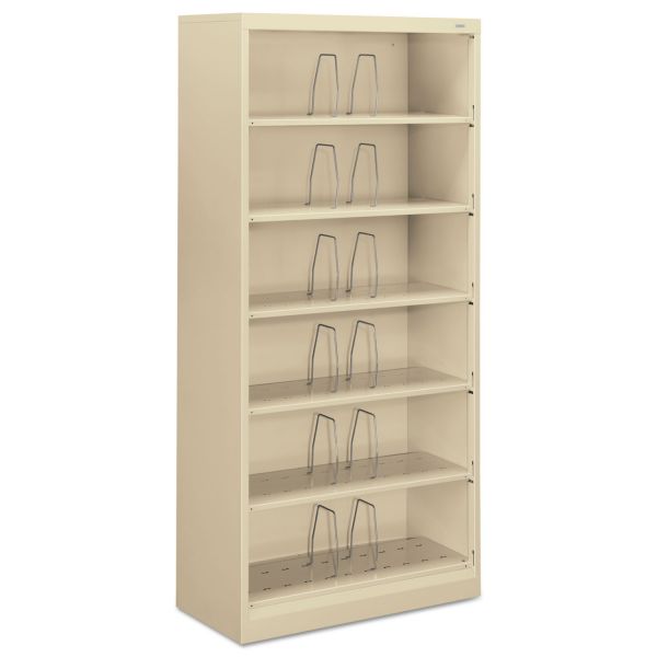 HON626CNL HON 600 Series Steel Open Shelving, Six-Shelf, 36w x 16-3/4d x 75-7/8h, Putty