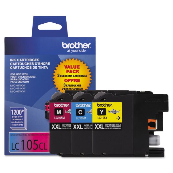 BRTLC1053PKS Brother LC1053PKS Innobella Super High-Yield Ink, Cyan/Magenta/Yellow, 3/PK
