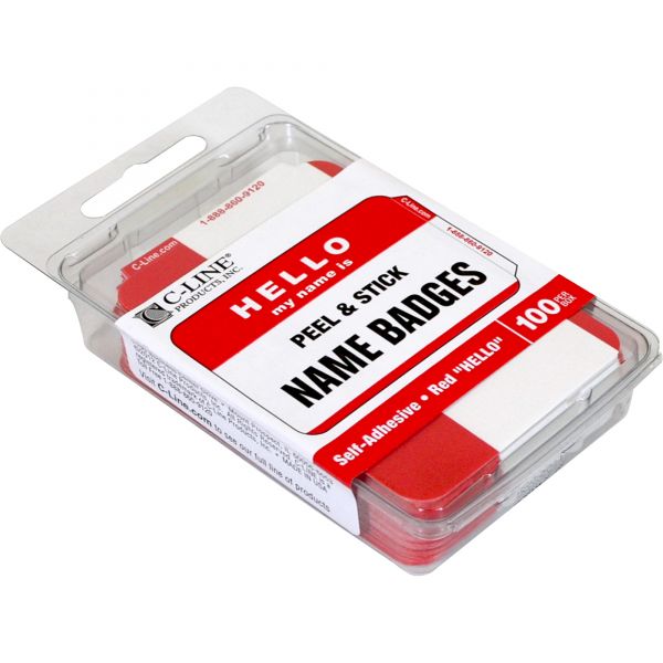 CLI92234 C-Line "Hello my name is" Adhesive Name Tags